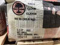 BOX OF "TREE ISLAND STEEL" NAILS - 1 1/2". BRT SPIRAL