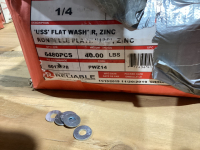 (2) BOXES "RELIABLE" FLAT ZINC WASHERS -1/4"