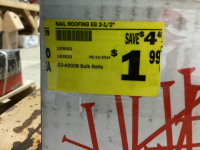 BOX OF "TREE ISLAND STEEL" EG ROOFING NAILS - 2-1/2"