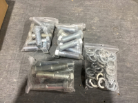 HEX BOLTS - 1" X 3-1/2" AND 1" X 5" AND BAG OF WASHERS