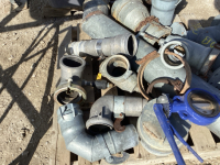 Irrigation parts, z drop 7&rdquo;, 3@valves, 4&rdquo; butterfly valves, 4&rdquo; elbows, 6&rdquo; flange adapter, 8-6 reducer