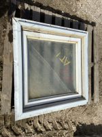 Wood alum window, 29x29.5&rdquo;