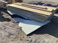 Pallet of fibreglass panels & 2 sheets plywood