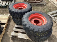 Set 4 bobcat tires, 8 bolt 10-16.5