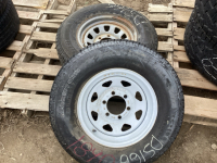 Set 2, mission tires W/6 bolt mismatched steel rims