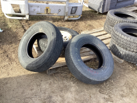 (2) - HISPEC TRAILER TIRES - ST 235/80 R16 AND (1) TIRE ON (8) BOLT RIM - LT235/85 R16