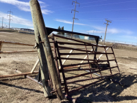 (2) BROWN GATES MOUNTED ON POSTS - GATES ARE 10' AND 12"L