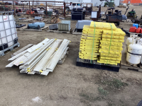 (2) PALLETS W/ PIG FLOOR GRATING AND SLATS