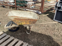 METAL WHEELBARROW W/ WOOD HANDLES
