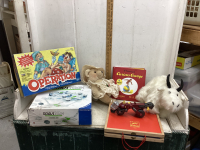 2 BOXES- STUFFIES, TOYS, GAMES