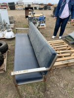 Metal frame bench, and three theatre seat seats