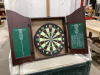 DART BOARD IN WALL CABINET