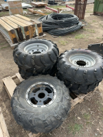 Five Polaris RV tires on rims