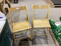 2 WOOD FOLDING CHAIRS