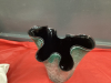 UNIQUE FLUTED GLASS VASE W/ LIGHT GREEN COLORS - 2
