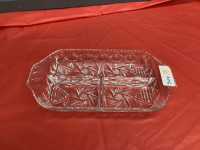 PINWHEEL CRYSTAL DIVIDED PICKLE DISH