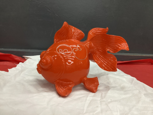 FUNKY ORANGE FISH - CERAMIC