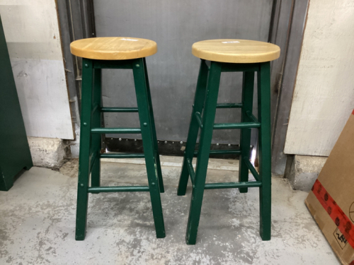 (2) WOOD STOOLS