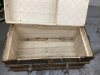 ANTIQUE CHEST - METAL W / WOOD SLATS AND REMOVEABLE TRAY - 6