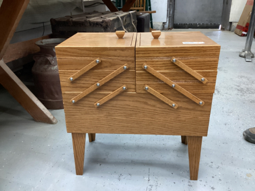 ACCORDIAN STYLE SEWING BOX - HAND MADE