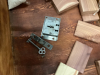 WOOD CHEST W/ REMOVEABLE TRAY ON CASTORS - HAS KEY AND LOCKING MECHANISM (NEEDS INSTALLING) - 5