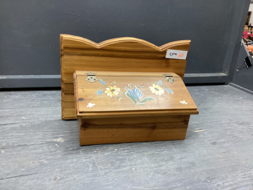 HAND MADE WOOD STORAGE/RECIPE BOX