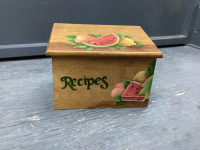 HAND MADE RECIPE BOX W/ HANDPAINTED DESIGNS