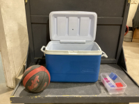 RUBBERMAID COOLER, BASKETBALL, XMAS LIGHTS