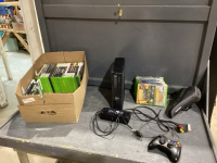 XBOX 360 CONSOLE W/ ONE CONTROLLER AND XBOX 360 GAMES