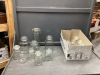 (2) BOXES GLASS STORAGE JARS