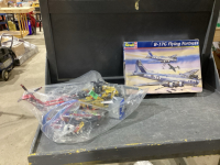 2 ITEMS - LEGO HELECOPTER + MODEL AIRPLANE 1/48 SCALE