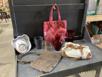 VASES, CAKE PAN, PURSES