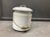 ENAMEL PAIL W/ LID & HANDLE