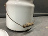 ENAMEL PAIL W/ LID & HANDLE - 3