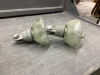 OLD GLASS SODIUM LIGHT COVER AND DOUBLE INSULATOR - 2