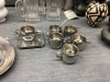 BOX W/ MISC HOUSEHOLD & DECOR ITEMS - TRAMONTINA SS CUPS/PLATES/SPOONS, GLASS STEINS, CERAMIC BOWLS W/ LIONS HEAD, POTTERY - 2