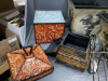METAL DECOR ITEMS - (2) CONTAINERS W/ LIDS, (2) SMALL GARBAGE CANS, (2) BOWLS, TIN "DOG", ETC - 3
