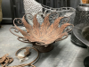 METAL DECOR ITEMS - (2) CONTAINERS W/ LIDS, (2) SMALL GARBAGE CANS, (2) BOWLS, TIN "DOG", ETC - 5