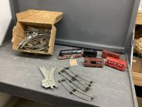 VINTAGE METAL TRAIN SET IN "LIVE CHICK" CARDBOARD BOX