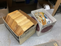 (2) BOXES W/ WOOD COLLECTOR PLATE FRAMES AND (1) COLLECTOR PLATE - SQUIRREL