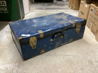 SMALL. BLUE METAL TRUNK