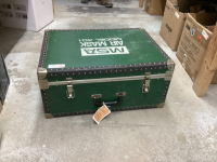 GREEN WOOD CASE W/ METAL EDGING