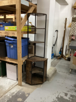 CORNER SHELF W/ (6) SHELVES - METAL & WOOD