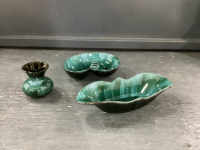 (3) BMP PIECES - ASH TRAY, OVAL DISH, SMALL VASE - ALL MARKED