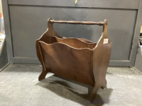 VINTAGE MAGAZINE RACK, WOODEN