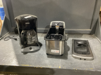 SUNBEAM 12 CUP COFFEE MAKER, FARBERWARE SINGLE BASKET DEEP FRYER
