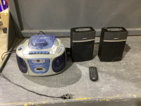 2 ITEMS - CD/TAPE PLAYER + 2 BOSE SPEAKERS