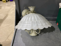 TOTE WITH LARGE HANGING LIGHT FIXTURE