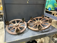 VINTAGE WAGON WHEEL HANGING LIGHTS- NO ELECTRICAL