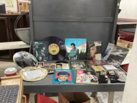 COLLECTION OF ELVIS PRESLEY MEMORABILIA - RECORDS, BOOKS, CD'S, CALENDARS, SOCKS
